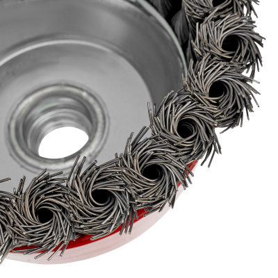 Щетка для УШМ, 100 мм, М14, "чашка", крученая проволока 0.5 мм Matrix по ценам производителя в Воронеже с доставкой по всей России