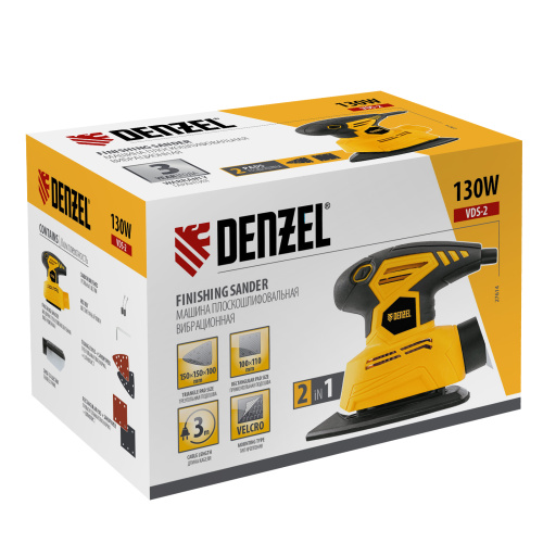 Машина плоскошлифовальная вибрационная 2 в 1 VDS-2, 130 Вт, 14000 об/мин Denzel по ценам производителя в Воронеже с доставкой по всей России