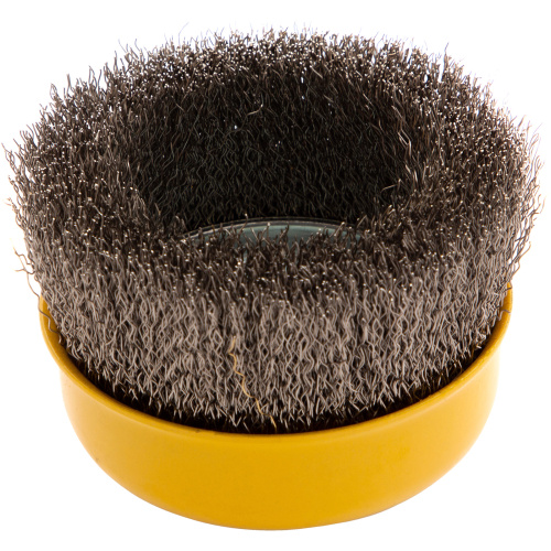 Щетка для УШМ, 100 мм, "Чашка", витая нержавеющая проволока 0.3 мм, М14 Denzel по ценам производителя в Воронеже с доставкой по всей России