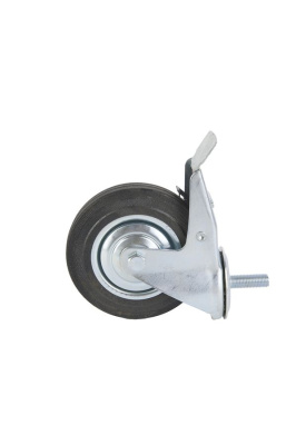 Колесо поворотное SCtB 63 160 мм резина с болтом и тормозом (F) по ценам производителя в Воронеже с доставкой по всей России