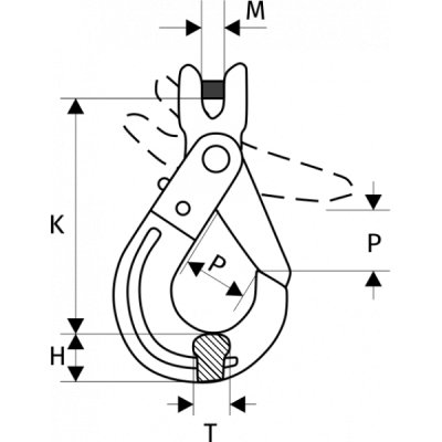 Крюк самозакрывающийся с вилочным сопряжением 8 т, размер 16 - 8 по ценам производителя в Воронеже с доставкой по всей России