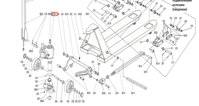 Гидроузел в сборе для тележек гидравлических RHP(BF) шток 35 мм (сталь) (Oil pump Assembly, B200) купить в Москве с доставкой по всей России | ProtosMarket.ru