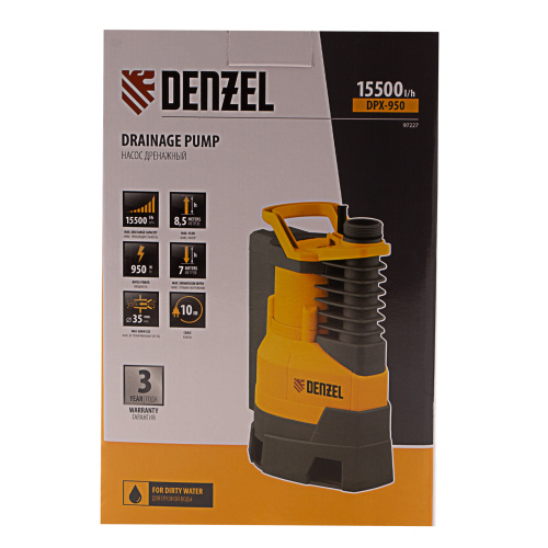 Дренажный насос DPХ950, Х-Pro, 950 Вт, подъем 8.5 м, 15500 л/ч Denzel по ценам производителя в Воронеже с доставкой по всей России