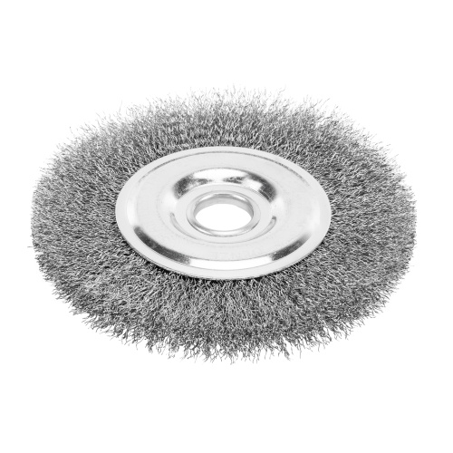 Щетка для УШМ, 150 мм, "Плоская", витая нержавеющая проволока 0.3 мм, посадка 22.2 мм Denzel по ценам производителя в Воронеже с доставкой по всей России