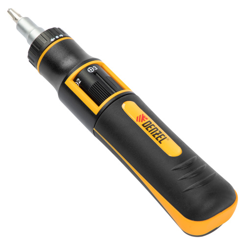 Отвертка реверсивная с револьверным механизмом, 11 шт, сталь S2  Denzel по ценам производителя в Воронеже с доставкой по всей России