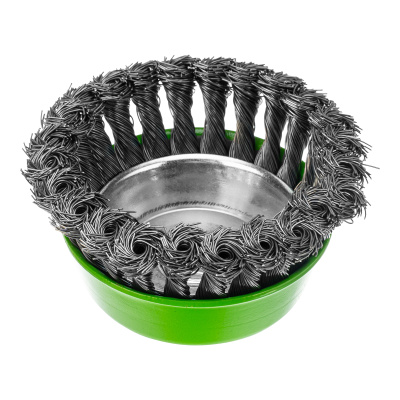 Щетка для УШМ, 100 мм, М14, "чашка", крученая металлическая проволока Сибртех по ценам производителя в Воронеже с доставкой по всей России