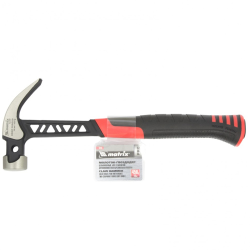 Молоток-гвоздодер, 450 г, цельнокованый, боек с магнитом, двухкомпонентная обрезиненная рукоятка Matrix Pro по ценам производителя в Воронеже с доставкой по всей России