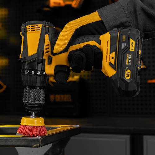 Щетка для дрели, 65 мм, Чашка, со шпилькой, нейлоновая щетина Denzel по ценам производителя в Воронеже с доставкой по всей России