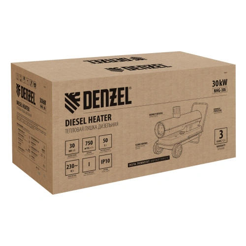 Дизельная тепловая пушка NHG-30i, 30 кВт, 750 м3/ч, непрямой нагрев, цифровой термостат Denzel по ценам производителя в Воронеже с доставкой по всей России