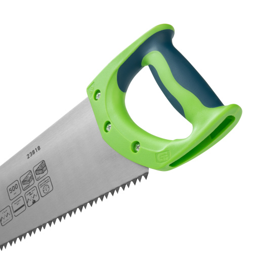 Ножовка по дереву "Зубец", 500 мм, шаг зуба 7 мм, каленый зуб 2D, двухкомпонентная рукоятка Сибртех по ценам производителя в Воронеже с доставкой по всей России