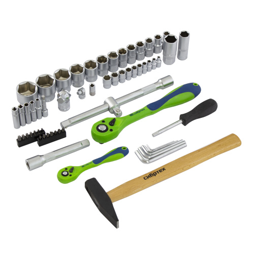 Набор инструментов 76 предметов CrV, 1/2", 1/4" Сибртех по ценам производителя в Воронеже с доставкой по всей России