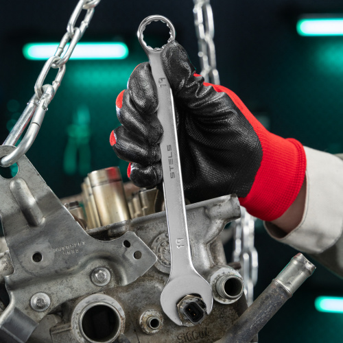 Ключ комбинированный, 19 мм, CrV, матовый хром Stels по ценам производителя в Воронеже с доставкой по всей России