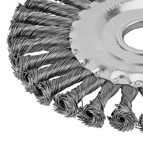 Щетка для УШМ 125 мм, посадка 22.2 мм, плоская, крученая металлическая проволока Сибртех по ценам производителя в Воронеже с доставкой по всей России
