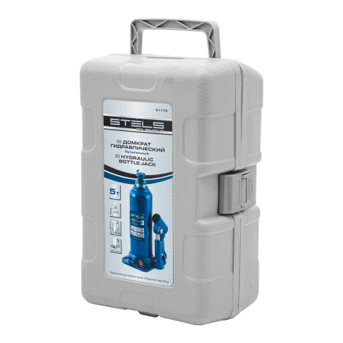 Домкрат гидравлический бутылочный, 5 т, h подъема 207-404 мм, в пластиковом кейсе Stels по ценам производителя в Воронеже с доставкой по всей России