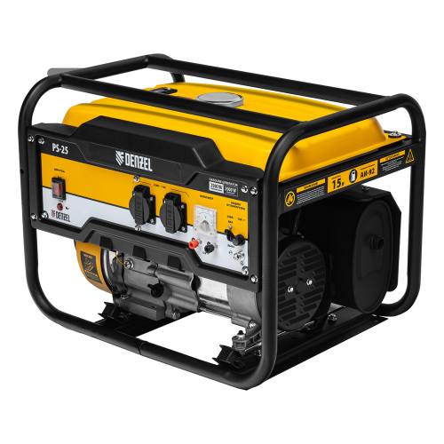 Генератор бензиновый PS 25, 2.5 кВт, 230 В, 15 л, ручной стартер Denzel по ценам производителя в Воронеже с доставкой по всей России