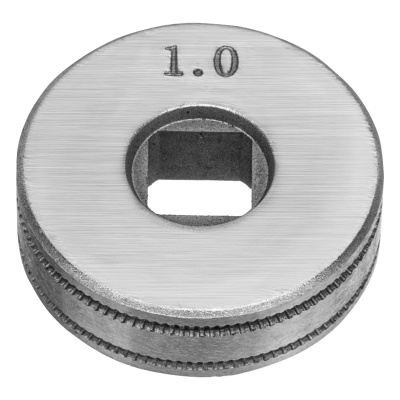 Подающий ролик, U профиль зубчатый под флюсовую проволоку 0,8-1мм посадка квадрат, 2 шт Denzel по ценам производителя в Воронеже с доставкой по всей России