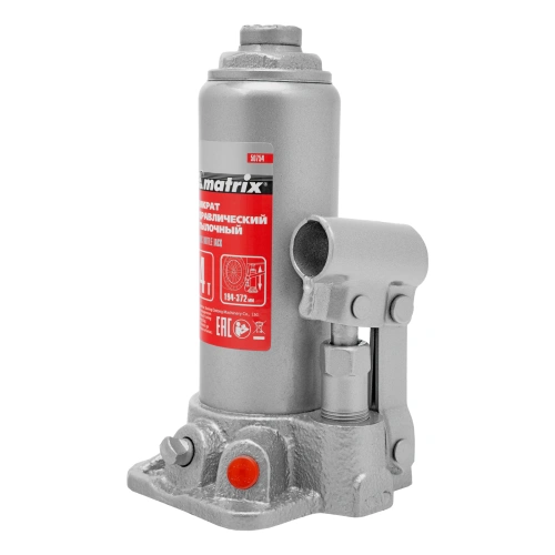 Домкрат гидравлический бутылочный, 4 т, высота подъема 194-372 мм, в пластиковый кейсе Matrix по ценам производителя в Воронеже с доставкой по всей России