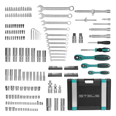 Набор инструментов, 1/4", 3/8", 1/2", Cr-V, S2, усиленный кейс, 216 предметов Stels по ценам производителя в Воронеже с доставкой по всей России
