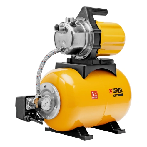 Насосная станция PS800X, 800 Вт, 3200 л/ч, ресивер 24 л, подъем 38 м, нержавейка Denzel по ценам производителя в Воронеже с доставкой по всей России