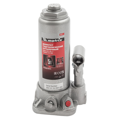 Домкрат гидравлический бутылочный, 5 т, высота подъема 216-413 мм Matrix купить в Москве с доставкой по всей России | ProtosMarket.ru
