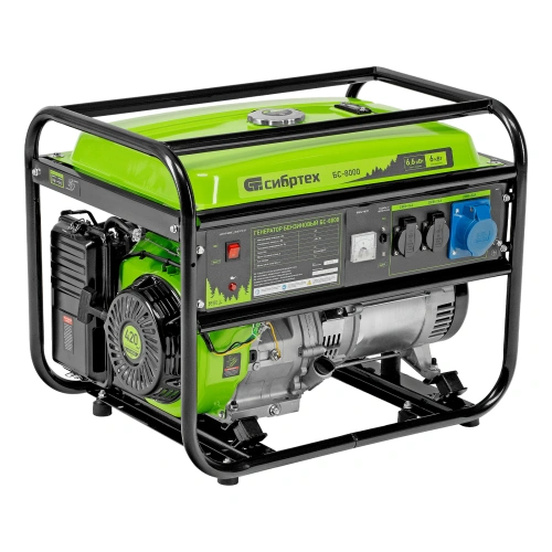 Генератор бензиновый БС-8000, 6,6 кВт, 230В, четырехтактный, 25 л, ручной стартер Сибртех по ценам производителя в Воронеже с доставкой по всей России