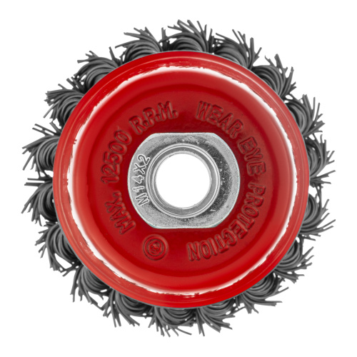 Щетка для УШМ, 75 мм, М14, "чашка", крученая проволока 0.8 мм Matrix по ценам производителя в Воронеже с доставкой по всей России