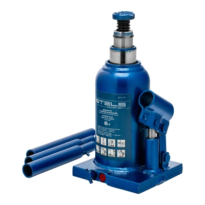 Домкрат гидравлический бутылочный телескопический, 6 т, H подъема 170-420 мм Stels купить в Москве с доставкой по всей России | ProtosMarket.ru