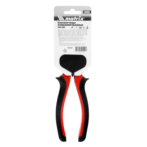 Плоскогубцы комбинированные Black Nickel, 180 мм, двухкомпонентные рукоятки Matrix по ценам производителя в Воронеже с доставкой по всей России