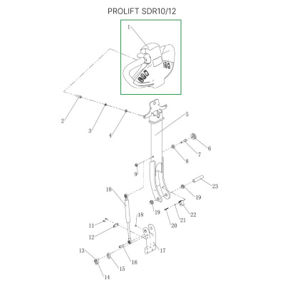 Верхняя часть ручки в сборе для штабелеров SDR 1016/1030/1035/1225/1230/1235/1635 по ценам производителя в Воронеже с доставкой по всей России