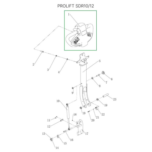 Верхняя часть ручки в сборе для штабелеров SDR 1016/1030/1035/1225/1230/1235/1635 по ценам производителя в Воронеже с доставкой по всей России