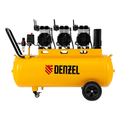 Компрессор безмасляный, малошумный DLS 3300/100, 3300 Вт,3x1100, 100 л, 570 л/мин ,блок управления Denzel по ценам производителя в Воронеже с доставкой по всей России