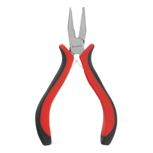 Длинногубцы прямые Mini, 130 мм, никелированные, авторазжим, двухкомпонентные рукоятки Matrix по ценам производителя в Воронеже с доставкой по всей России