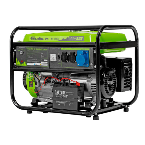 Генератор бензиновый БС-6500Э, 5.5 кВт, 230В, четырехтактный, 25 л, электростартер Сибртех по ценам производителя в Воронеже с доставкой по всей России