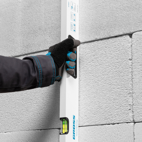 Уровень алюминиевый, 1000 мм, усиленный, рукоятки, фрезерованный, 3 глазка, магнитный Gross по ценам производителя в Воронеже с доставкой по всей России