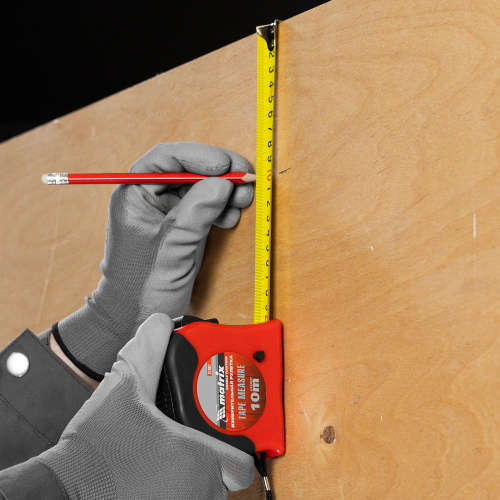 Рулетка Double fixation,10 м х 25 мм,обрезиненный корпус,двойная плавная фиксация Matrix по ценам производителя в Воронеже с доставкой по всей России