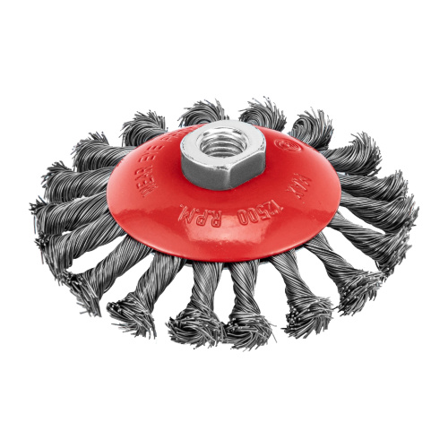 Щетка для УШМ, 115 мм, М14, "тарелка", крученая проволока 0.5 мм Matrix по ценам производителя в Воронеже с доставкой по всей России