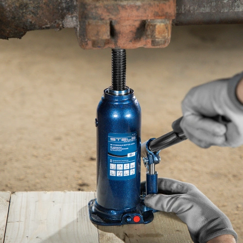 Домкрат гидравлический бутылочный, 8 т, h подъема 222-447 мм Stels по ценам производителя в Воронеже с доставкой по всей России