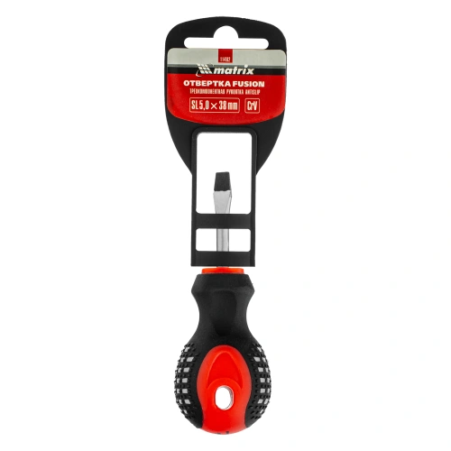 Отвертка Fusion, SL5 х 38 мм, CrV, трехкомпонентная рукоятка "Anti slip" Matrix по ценам производителя в Воронеже с доставкой по всей России