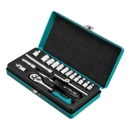 Набор торцевых головок с трещоткой, 1/4", 18 предметов Stels по ценам производителя в Воронеже с доставкой по всей России