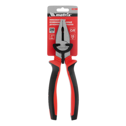Плоскогубцы комбинированные, 200 мм, хром-ванадий, двухкомпонентные рукоятки Matrix по ценам производителя в Воронеже с доставкой по всей России