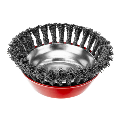 Щетка для УШМ, 150 мм, М14, "чашка", крученая проволока 0.8 мм Matrix по ценам производителя в Воронеже с доставкой по всей России