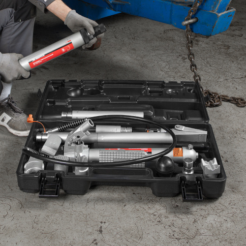 Растяжка гидравлическая, 10 т, набор из 17 предметов, 7 сменных насадок, в пластиковом кейсе Matrix по ценам производителя в Воронеже с доставкой по всей России