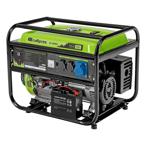 Генератор бензиновый БС-8000Э, 6,6 кВт, 230В, четырехтактный, 25 л, электростартер Сибртех по ценам производителя в Воронеже с доставкой по всей России