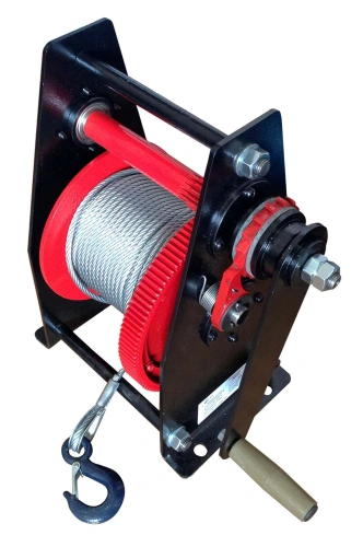 Лебедка ручная барабанная с тросом 750/1500кг  40м с храповым механизмом и полиспастом TOR ЛР по ценам производителя в Воронеже с доставкой по всей России