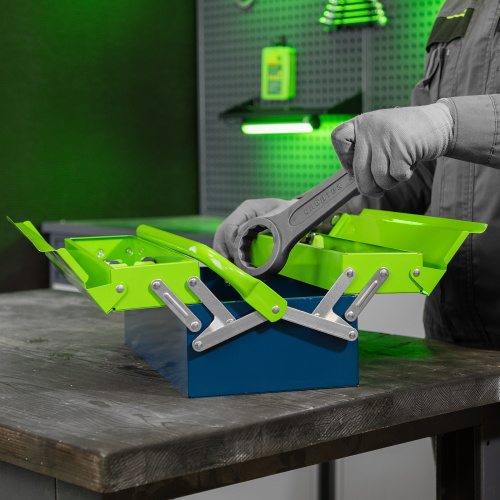 Ящик для инструмента, 430 х 200 х 160 мм, три секции, металлический Сибртех по ценам производителя в Воронеже с доставкой по всей России