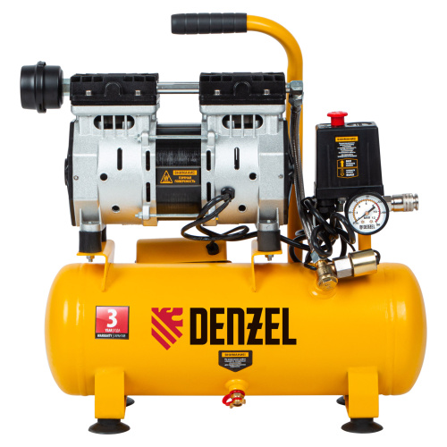 Компрессор DLS650/10 безмаслянный малошумный 650 Вт, 120 л/мин, ресивер 10 л Denzel по ценам производителя в Воронеже с доставкой по всей России