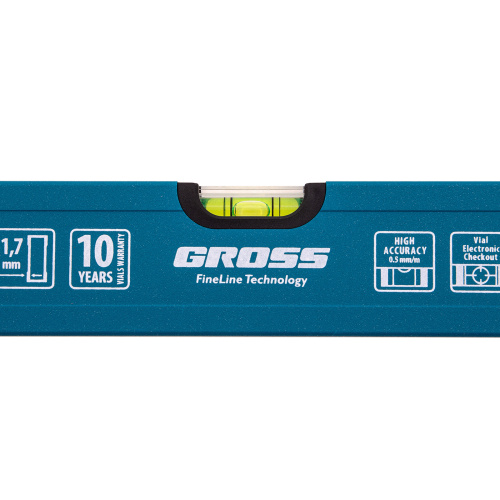 Уровень алюминиевый усиленный, 400 мм, 3 глазка Gross по ценам производителя в Воронеже с доставкой по всей России