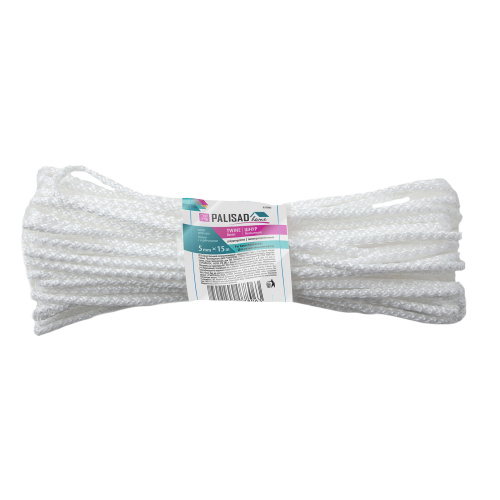 Шнур бельевой полипропиленовый с сердечником, 5 мм, L 15 м, белый, Home Palisad по ценам производителя в Воронеже с доставкой по всей России