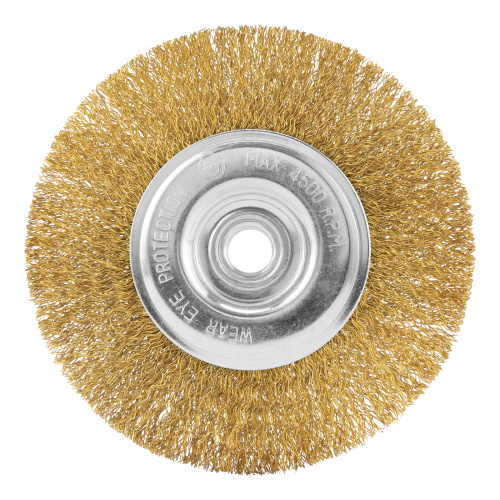 Щетка для УШМ, 125 мм, М14, плоская, латунированная витая проволока Matrix по ценам производителя в Воронеже с доставкой по всей России