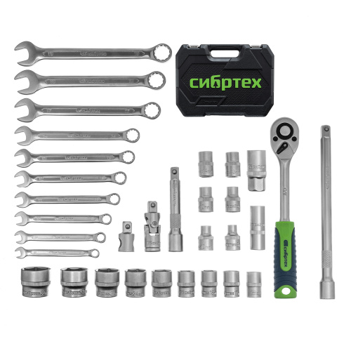 Набор инструментов, 1/2", пластиковый кейс, 32 предмета// Сибртех по ценам производителя в Воронеже с доставкой по всей России